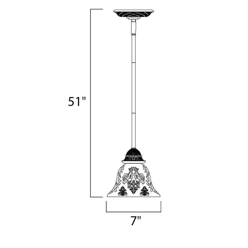 Luminaire suspendu en forme de cloche à 1 lumière Hopson, Ambre écran