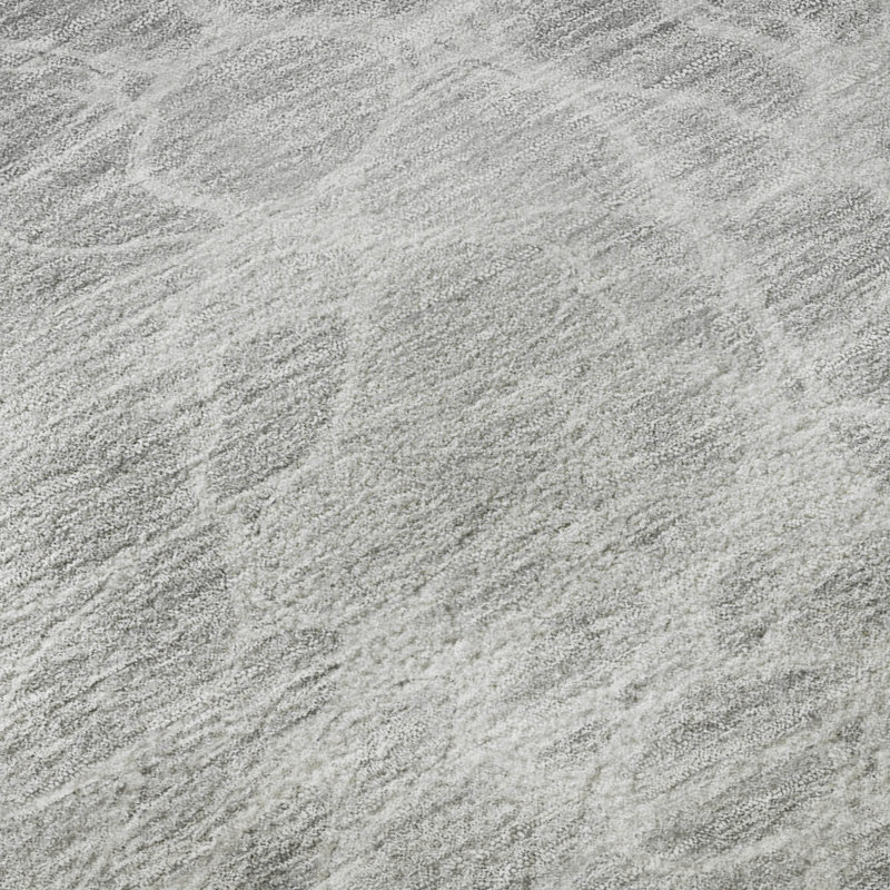 Tapis argenté de qualité supérieure lavable à la machine Arnette, Rectangle 5 pi x 7 pi 6 po