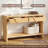 55" Fluted Console Table, Semi‑Circular Drawers With Vertical Strip Decor, Solid Wood Tabletop, Soft‑Closing, Bot