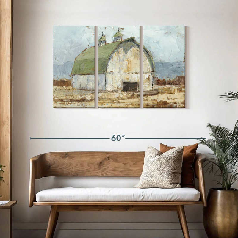 Lilie Whitewashed Barn II, 28" H x 45" W