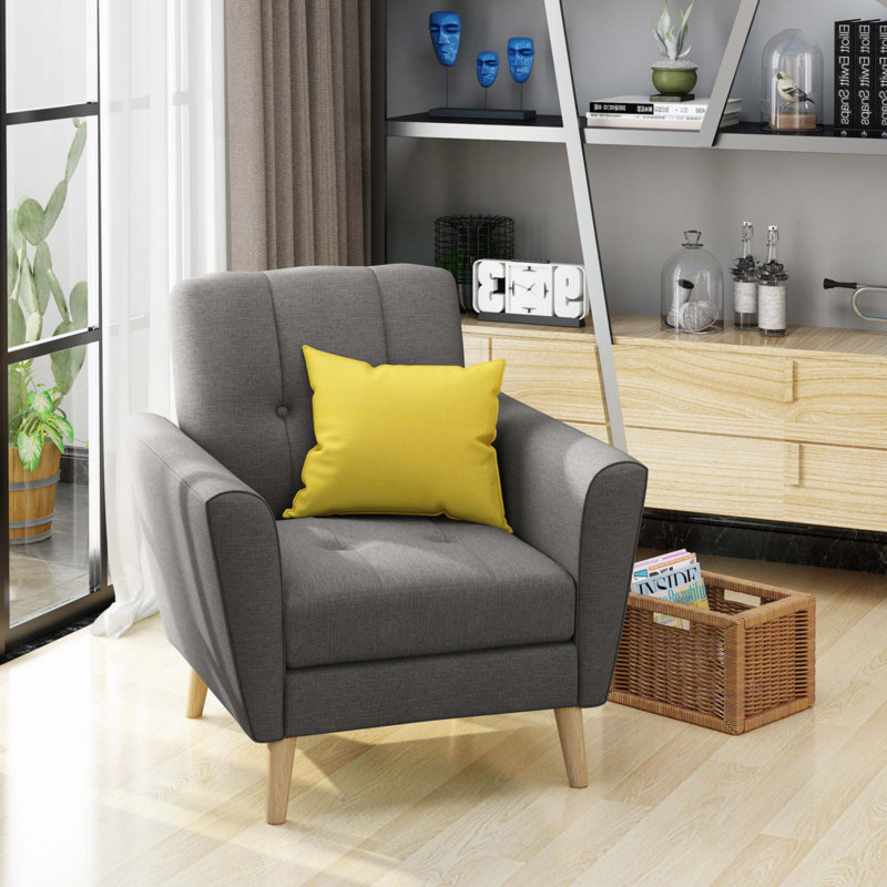 Fauteuil club Mid Century, Gris