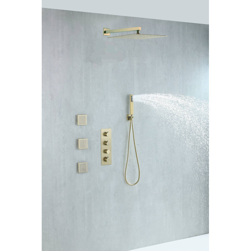 All-In-One Kit with Rough in-Valve, Brushed Gold