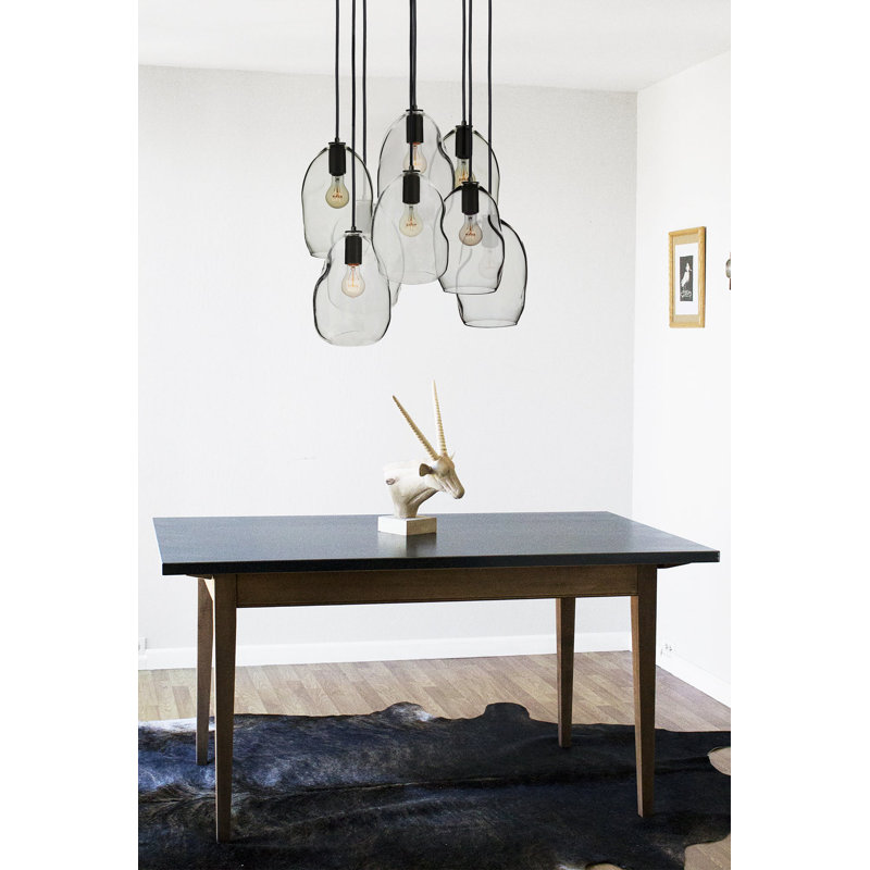 Lustre géométrique 8 lumières Bubble, Noir mat, H 100 po x l 18 po x P 18 po