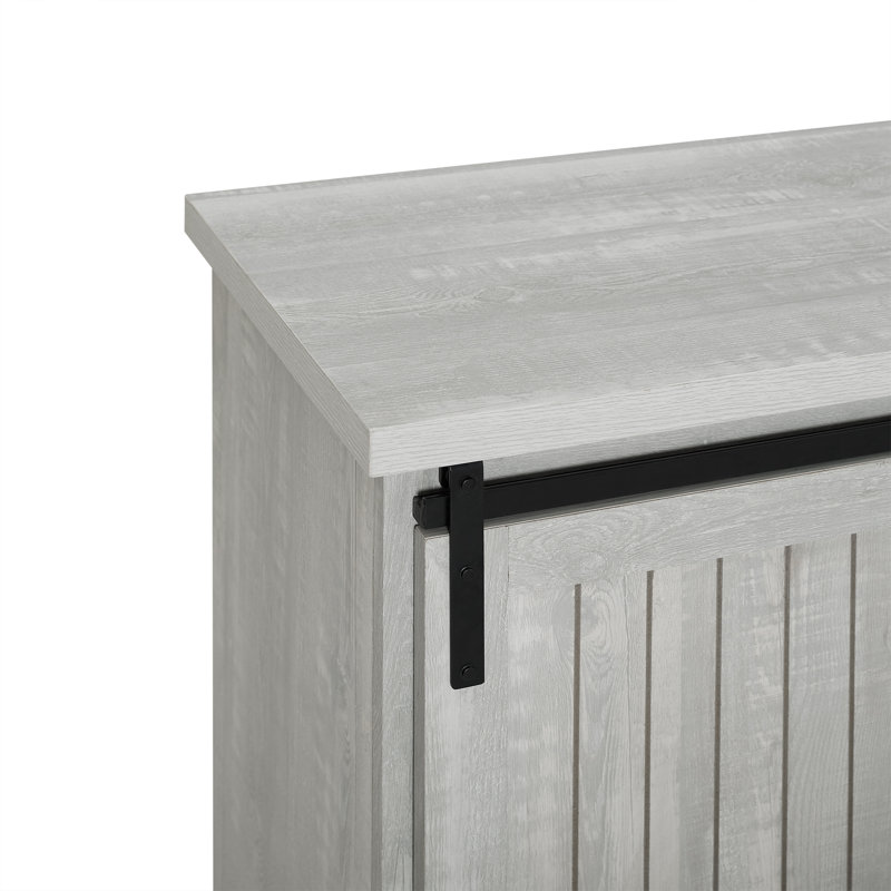 Desserte d'appoint de 32 po avec porte coulissante Stotfold, Gris pierre