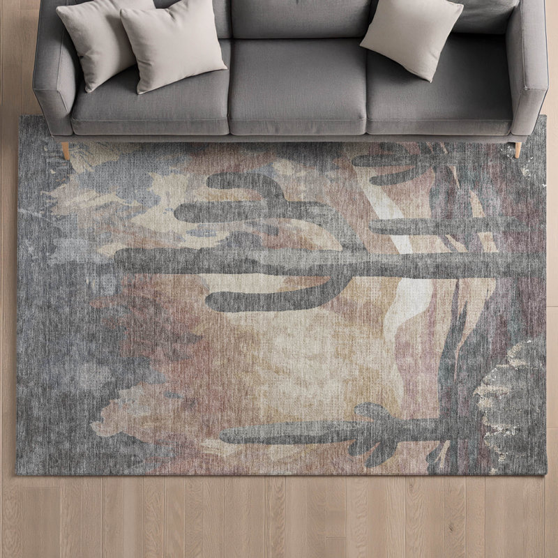 Tapis botanique de qualité supérieure lavable à la machine Mayfield AMF2337, Taupe, 9 pi x 12 pi
