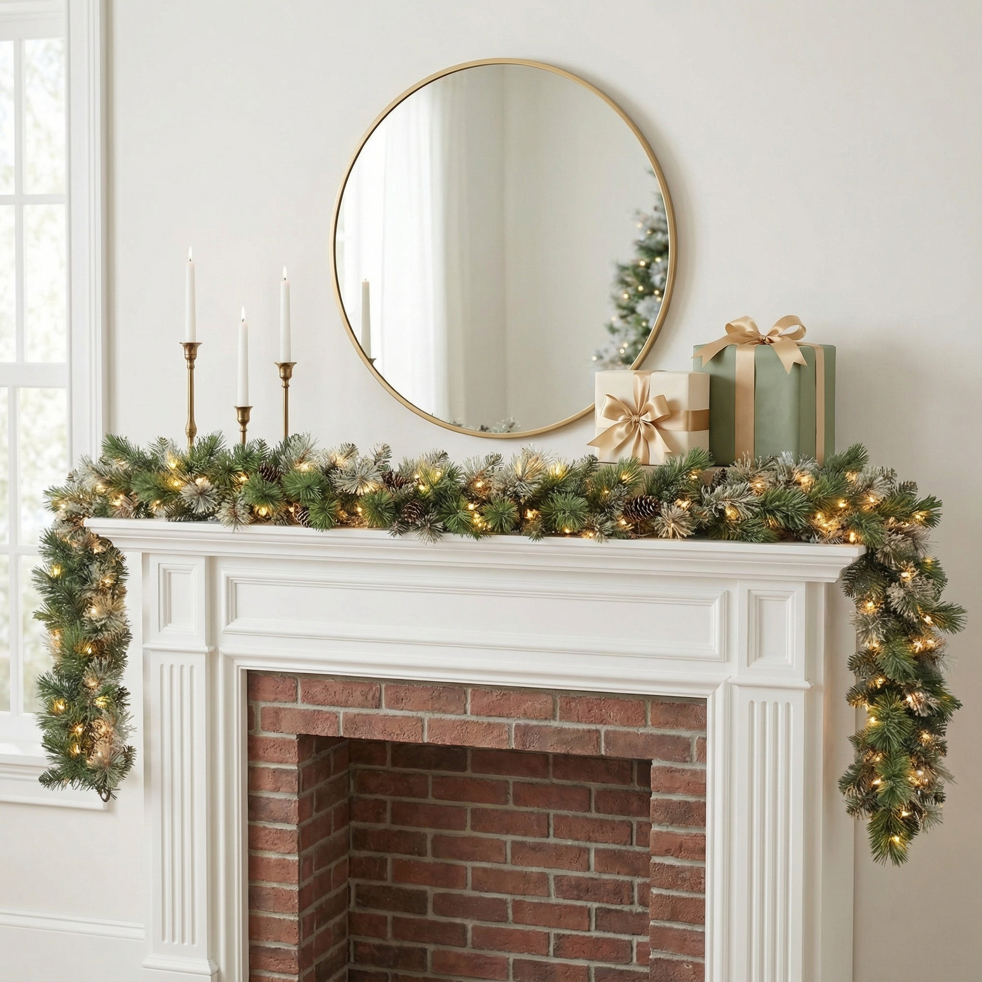 9 Feet by 10 Inches Pre-Lit Oklahoma Pine Artificial Garland