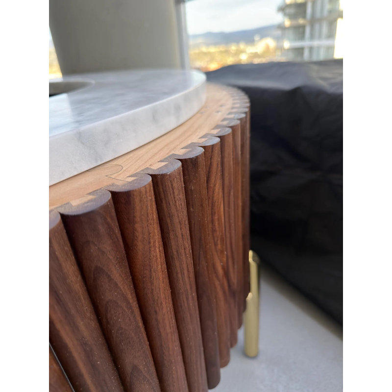 Table de foyer au gaz naturel en marbre