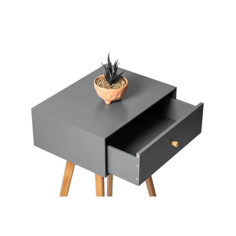 Shultz 40cm W Manufactured Wood Bedside Table