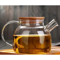 Personal Clear Heat Resistant Borosilicate Glass Teapot Tea Set & Infuser  400ml and 4 Handle Tea Cups 