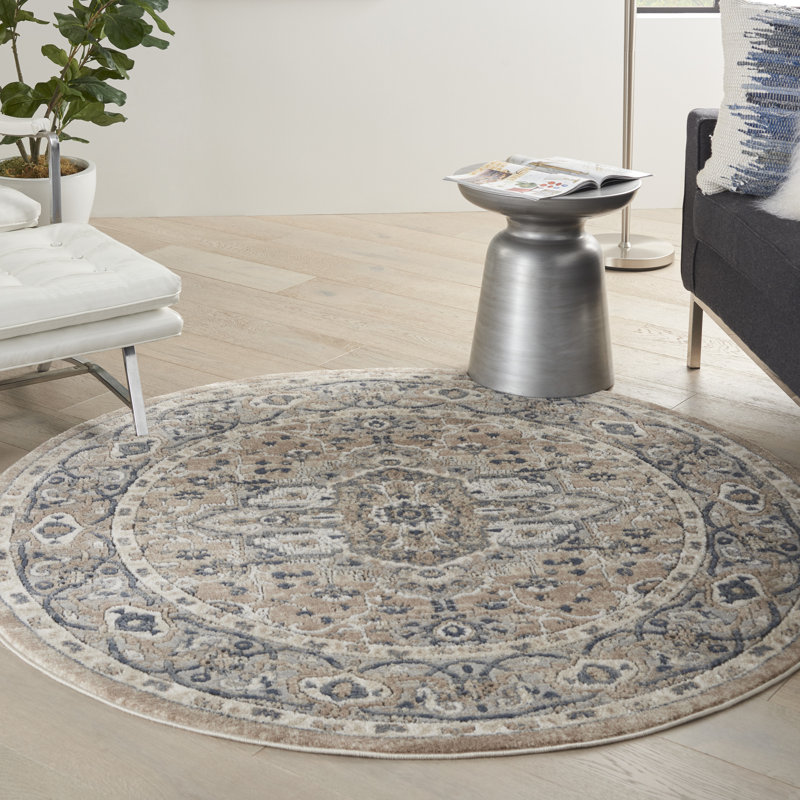 Tapis beige Freeda, Rond 4 pi