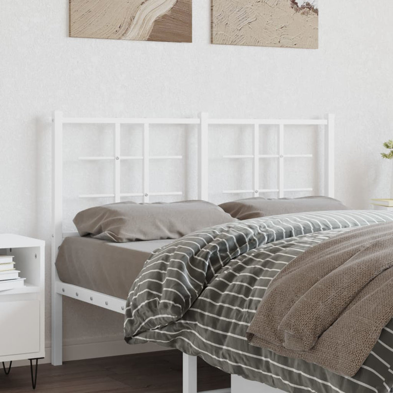 Melayna Metal Headboard, Small Double - 120 x 190 cm, White