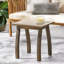 Table d'appoint pour l'extérieur en bois gris - hauteur 19,22 po, largeur 18,5 po, profondeur 14,85 po pour la cour arrière-556056983