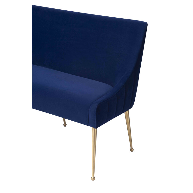 Fleener 53.94'' Velvet Loveseat, Navy