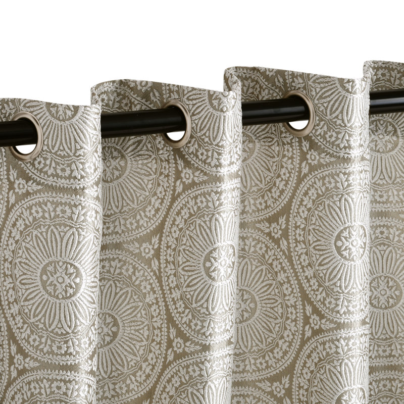 Daleila Room Darkening Curtain Pair, Mirror Brass, 52" x 63"