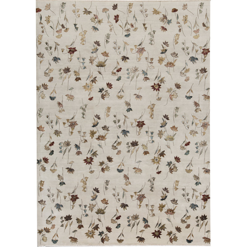 Tapis ivoire noué à la main de haute qualité