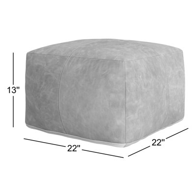 Imes 22" Genuine Leather Pouffe
