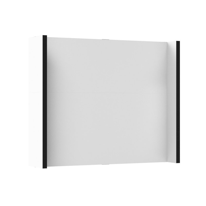 Ensemble mural modulaire de 7 pi de hauteur Everpanel - Bordure noire, Blanc, 96"