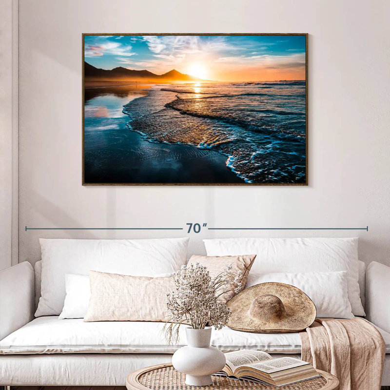 Sunset Bontrager Waves, 46" X 31", Floating Frame Walnut