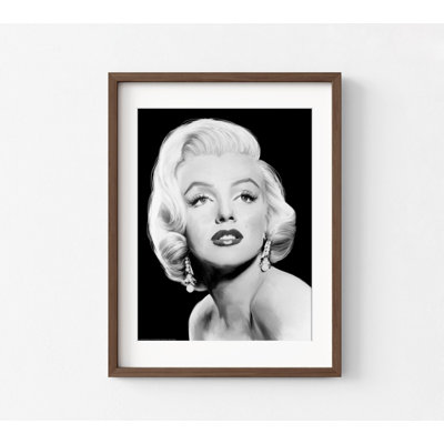Black And White Classic Hollywood Marilyn Monroe Celebrity Picture Print, Hollywood Themed Bar Wall Art Poster Print Idea