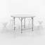 Ensemble 7 pièces table ronde et chaises pliantes 4,5 pi, bureau de réception et tabourets pliables en acier noir-95862907-95862906