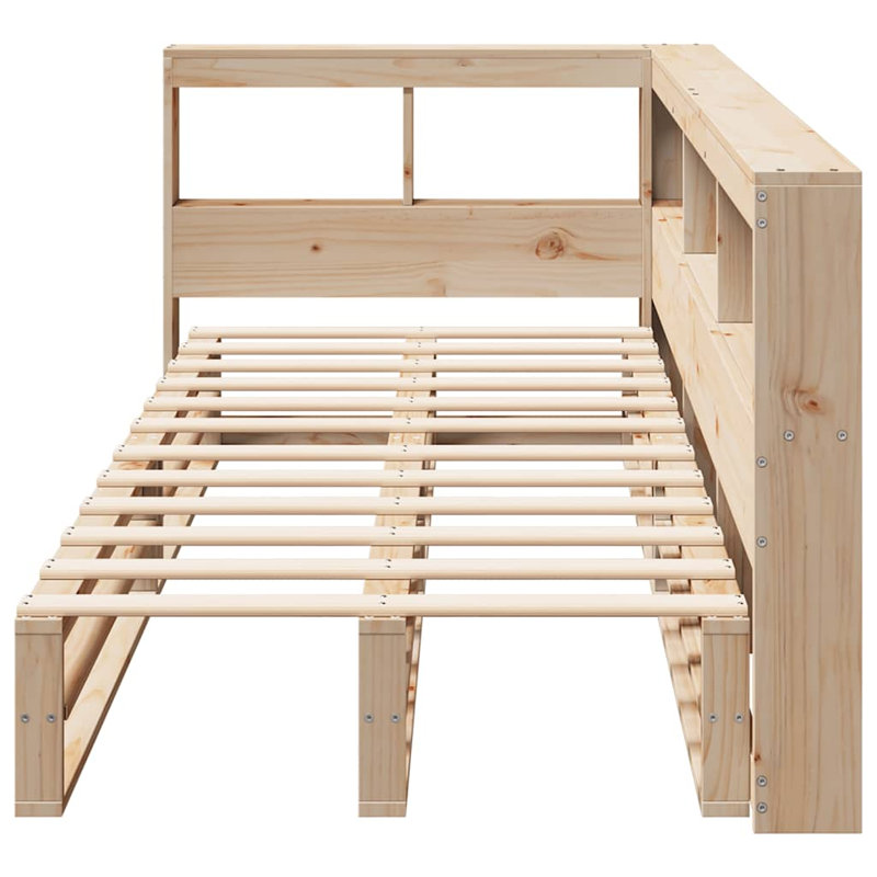 Solid Wood Storage Bed, Brown, Small Single (2'6)