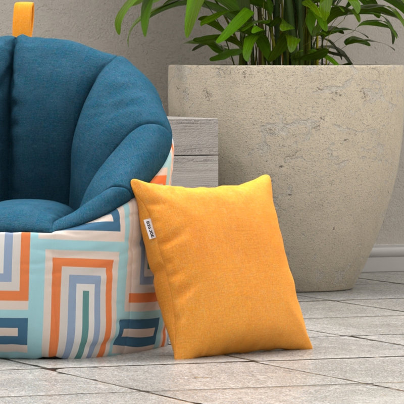 Geometric Reversible Throw Pillow, Mustard