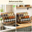 Étagère à épices en bois à 4 niveaux, comptoir de cuisine compact et armoire de rangement, présentoir polyvalent pour l'organisation à domicile