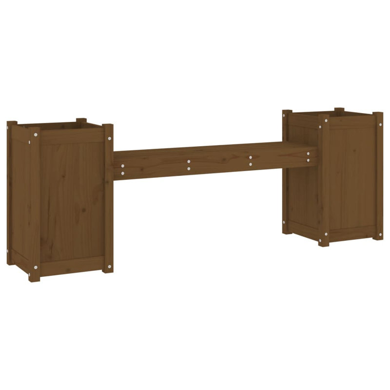 Davie Solid Wood Outdoor Bench, Honey Brown