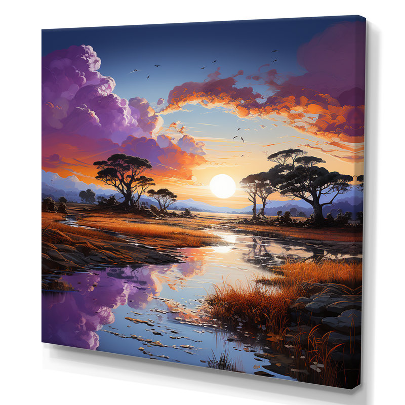 «Charmant Dessert Sky At Sunset», reproduction sur toile, Toile tendue, H 30 po x l 30 po x P 1 po
