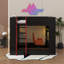 Lit superposé double pleine grandeur avec bureau, tablettes de rangement, DEL et station de charge