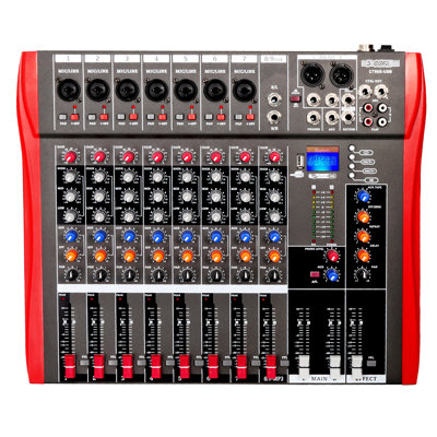 5 Core Audio Mixer DJ Equipment Digital Sound Board Karaoke XLR Mixers 8 Channel Bluetooth USB