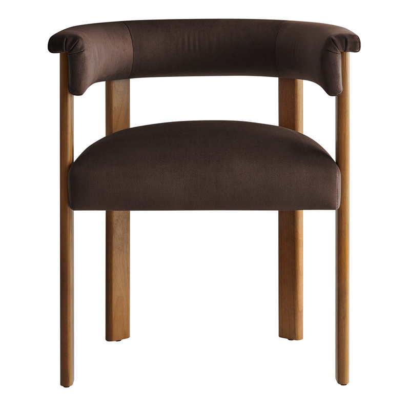 Modway Imogen Velvet Low Back Armchair, Chocolate Brown