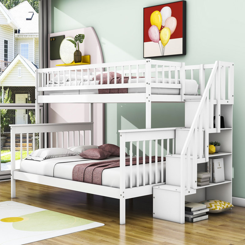 Dotza Kids Twin Over Full Bunk Bed, White