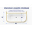 Barre de douche autoportante Utopia Alley Signature en aluminium - Forme en D, aluminium antirouille avec support de plafond, 152 x 63,5 cm, or-64359501