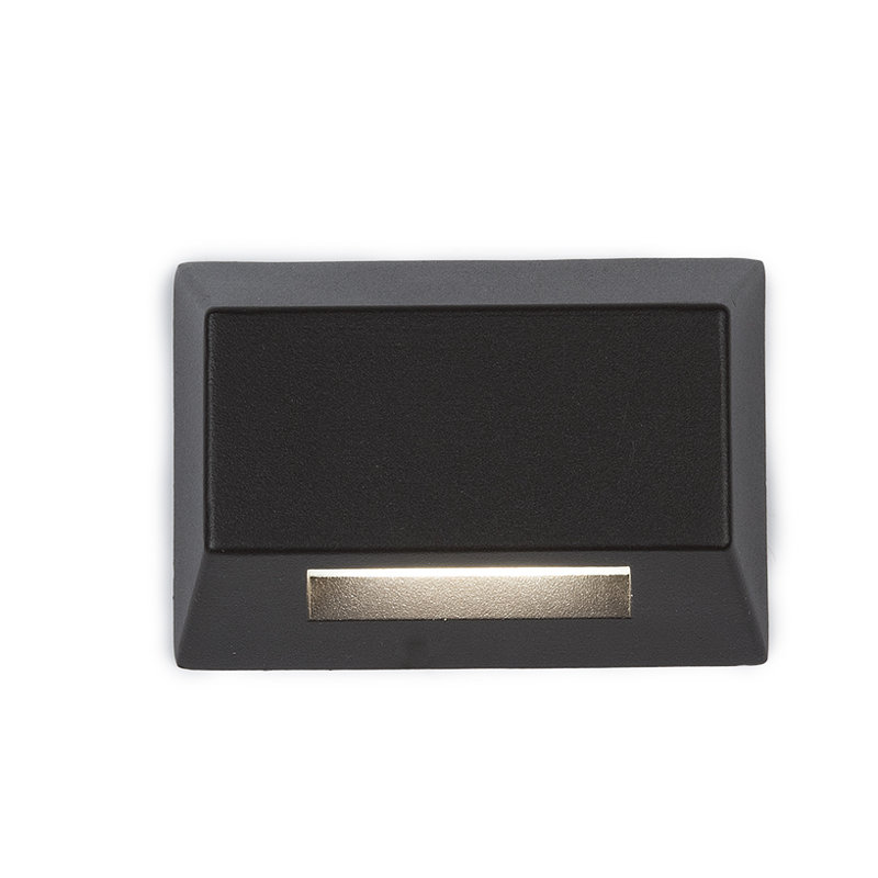 Éclairage pour terrasse, Noir sur aluminium, 3000 K