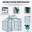 Base surélevée en polycarbonate à double porte de 8 pi x 6 pi et serres en aluminium robustes à ancrage pour une cour extérieure en toute saison-122422462-122422465
