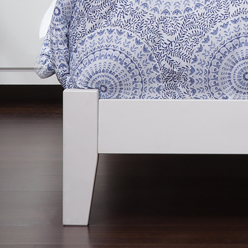 Lit plateforme en bois massif Marshfield, Double, Blanc