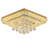 18" Modern Crystal LED Flush Mount Ceiling Light with Smart App & Remote Control, Gold-286143492-286143493