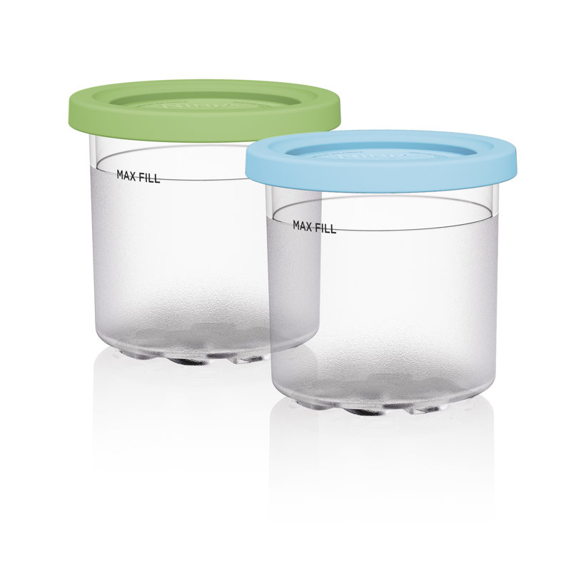 Ninja CREAMi Pints 2 Pack, Clear/Lime/Aqua
