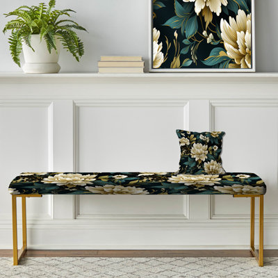 Banc rembourré or