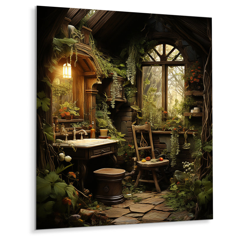" Bathroom Rustic Woodland Retreat IV ", 20" H x 12" W