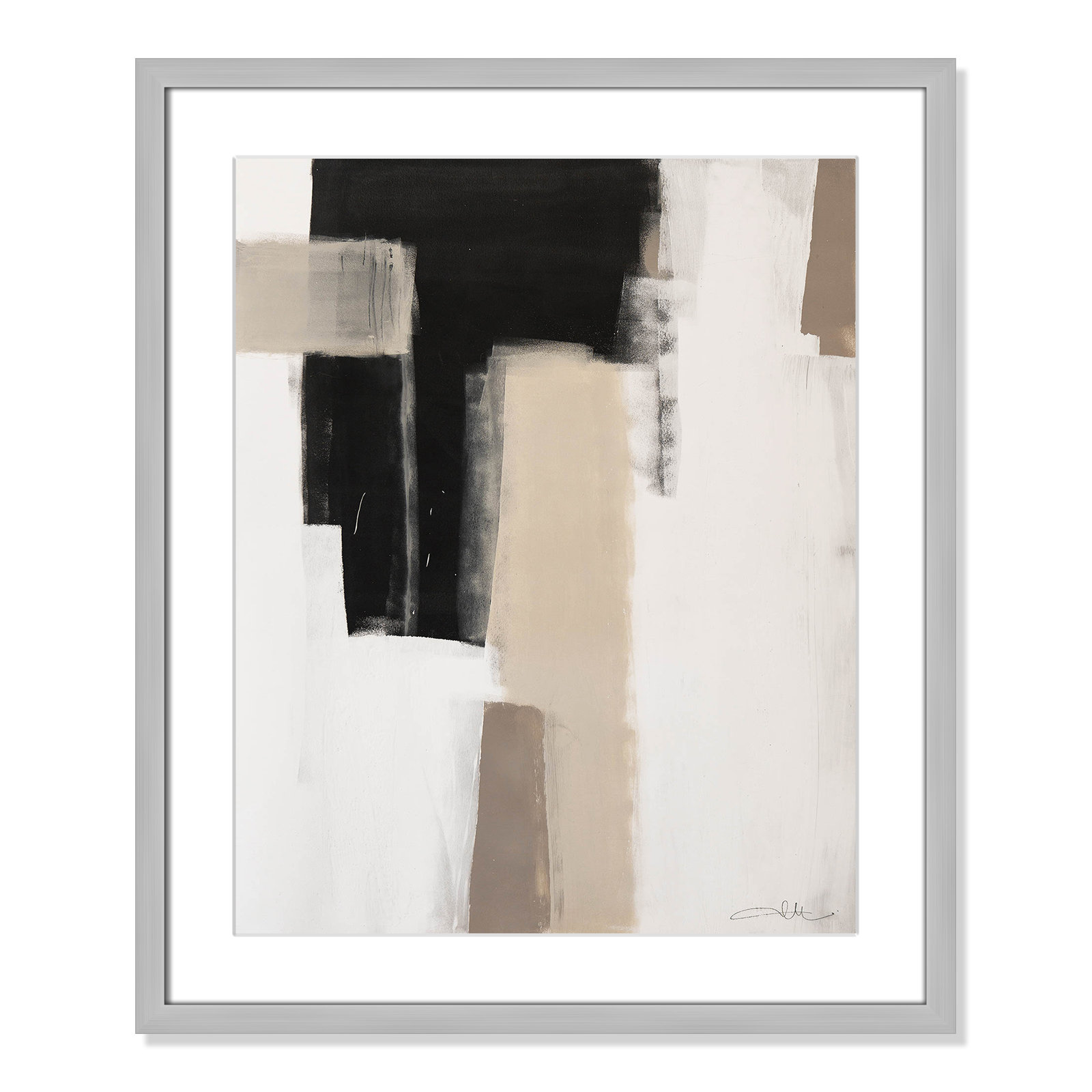 Earth Scapes I Print, 25.5" H x 21.5" W x 1.25" D, Silver Matted Picture Framed