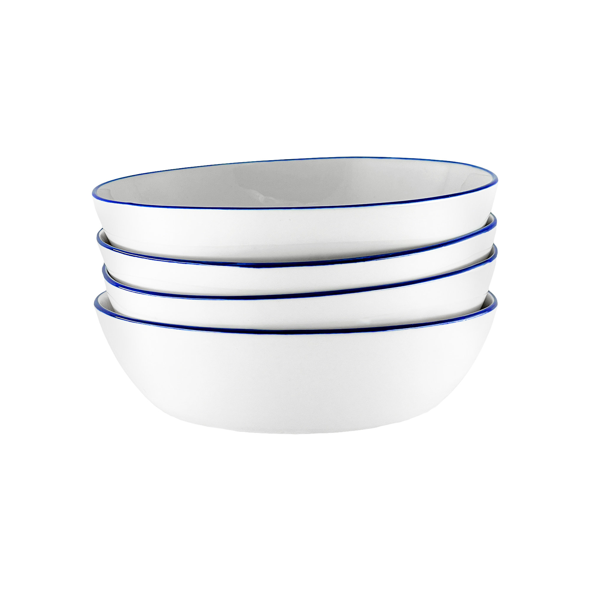 Canvas Home Abbesses Colored Rim Porcelain Pasta Bowl (Set of 4)