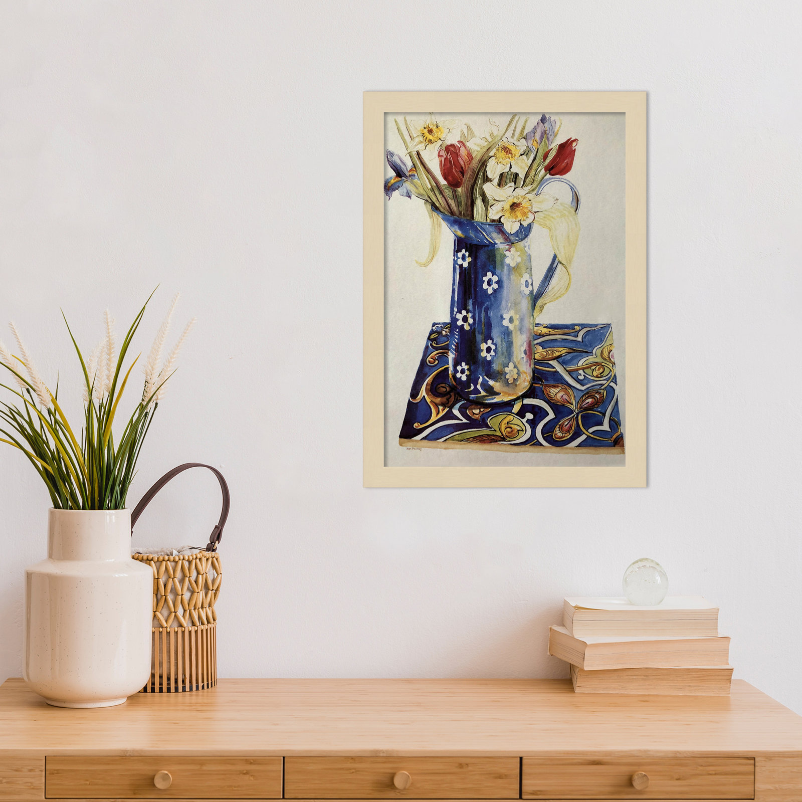 Chancy "Tulips" Print by Joan Thewsey, Brown, 17" H x 12" W x 1" D