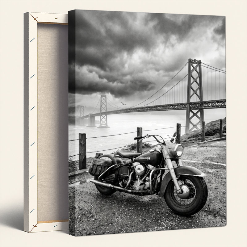 Ensemble de 1 tableau sur toile représentant un pont de moto, 48"H x 32"W, Wrapped Canvas