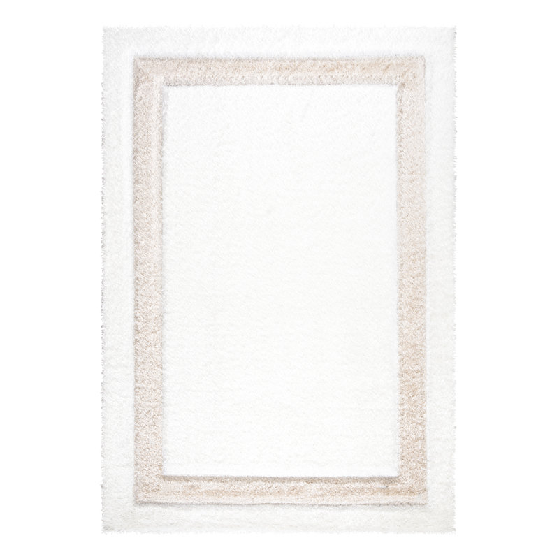 Bandla Solid Colour Shag Area Rug, Rectangle 60 x 110cm