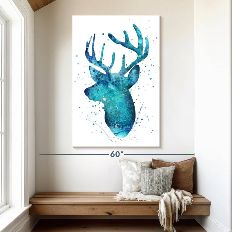 Brampt Turquoise Deer, 51" H x 34" W