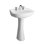 Grand lavabo de salle de bain ovale blanc avec trop-plein 34,125 "