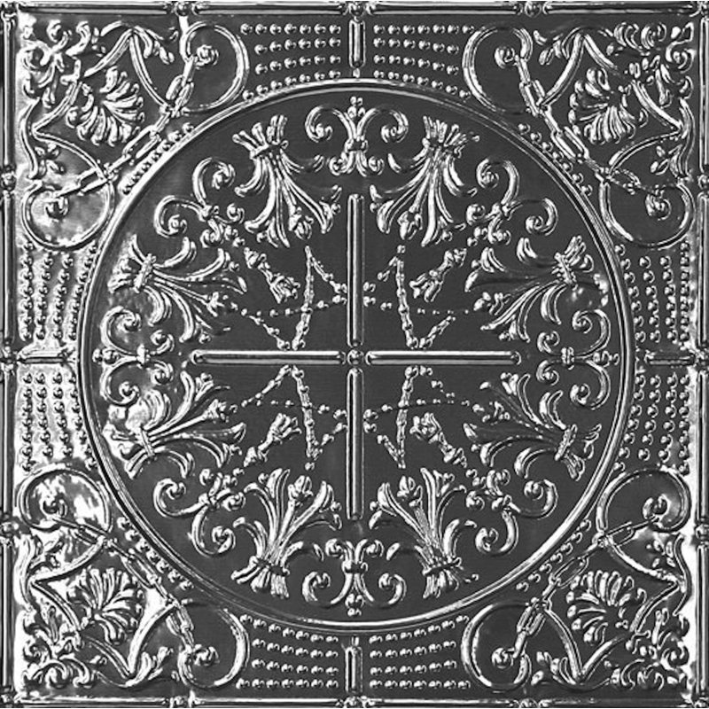 Carreau de plafond en étain argenté 1,98 pi x 1,98 pi