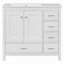 Meuble-lavabo de salle de bain de 91 cm (36 po) avec 5 tiroirs et portes à fermeture en douceur-394186949-394186950